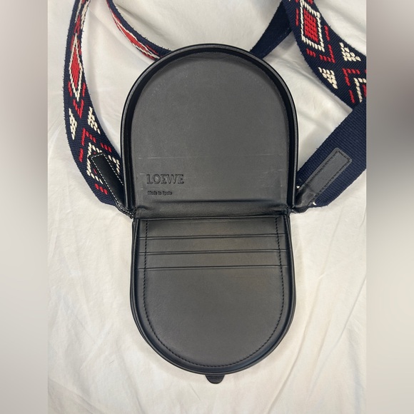 Loewe Heel Crossbody Bag in Black Leather & Woven Strap - Picture 5 of 11